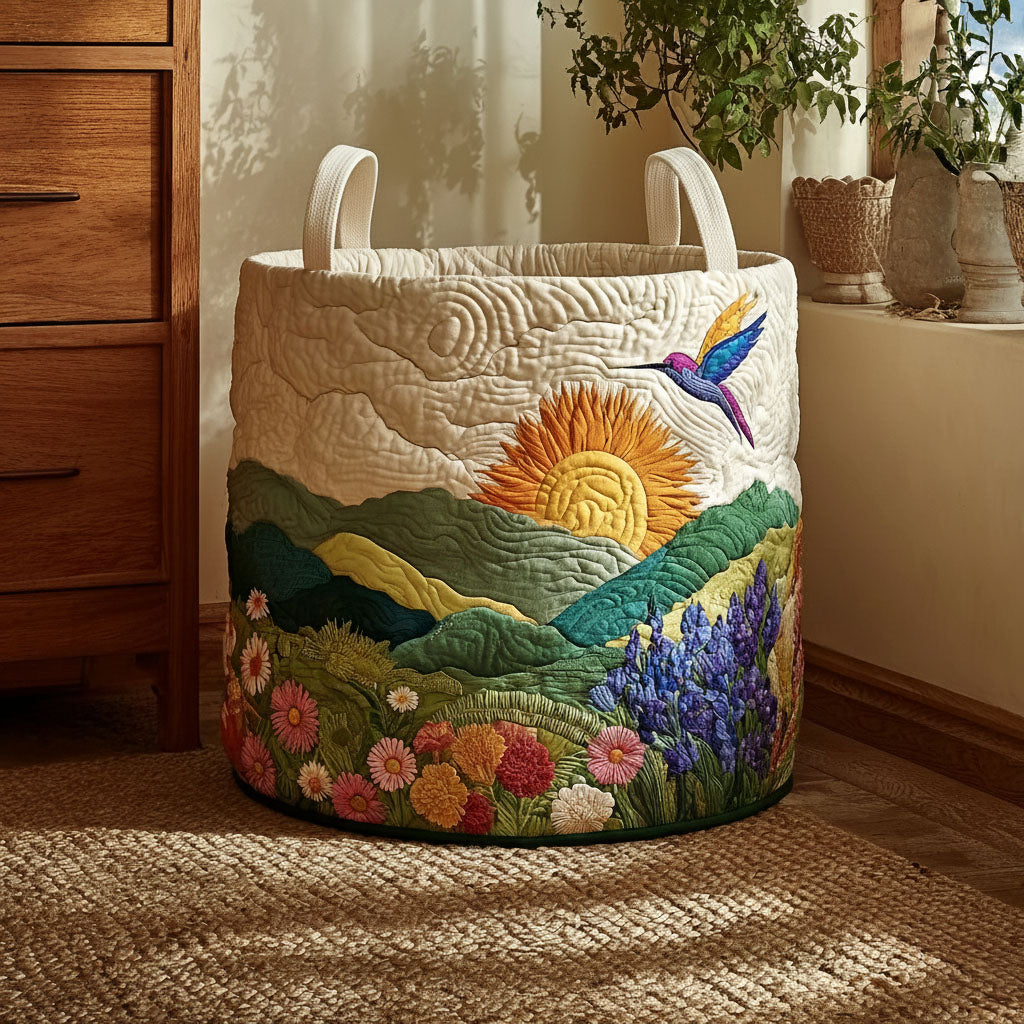 Sunny Meadow Quilted Laundry Basket NCU0PTT2609