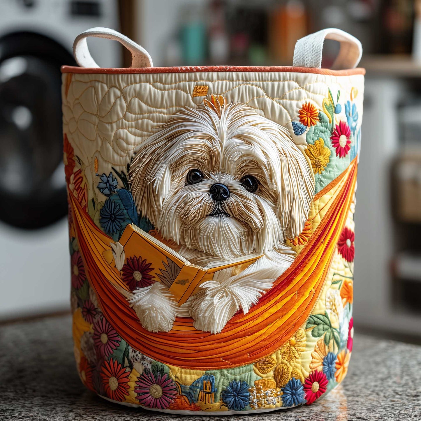 Sunny Paws Quilted Laundry Basket NCU0HTT071
