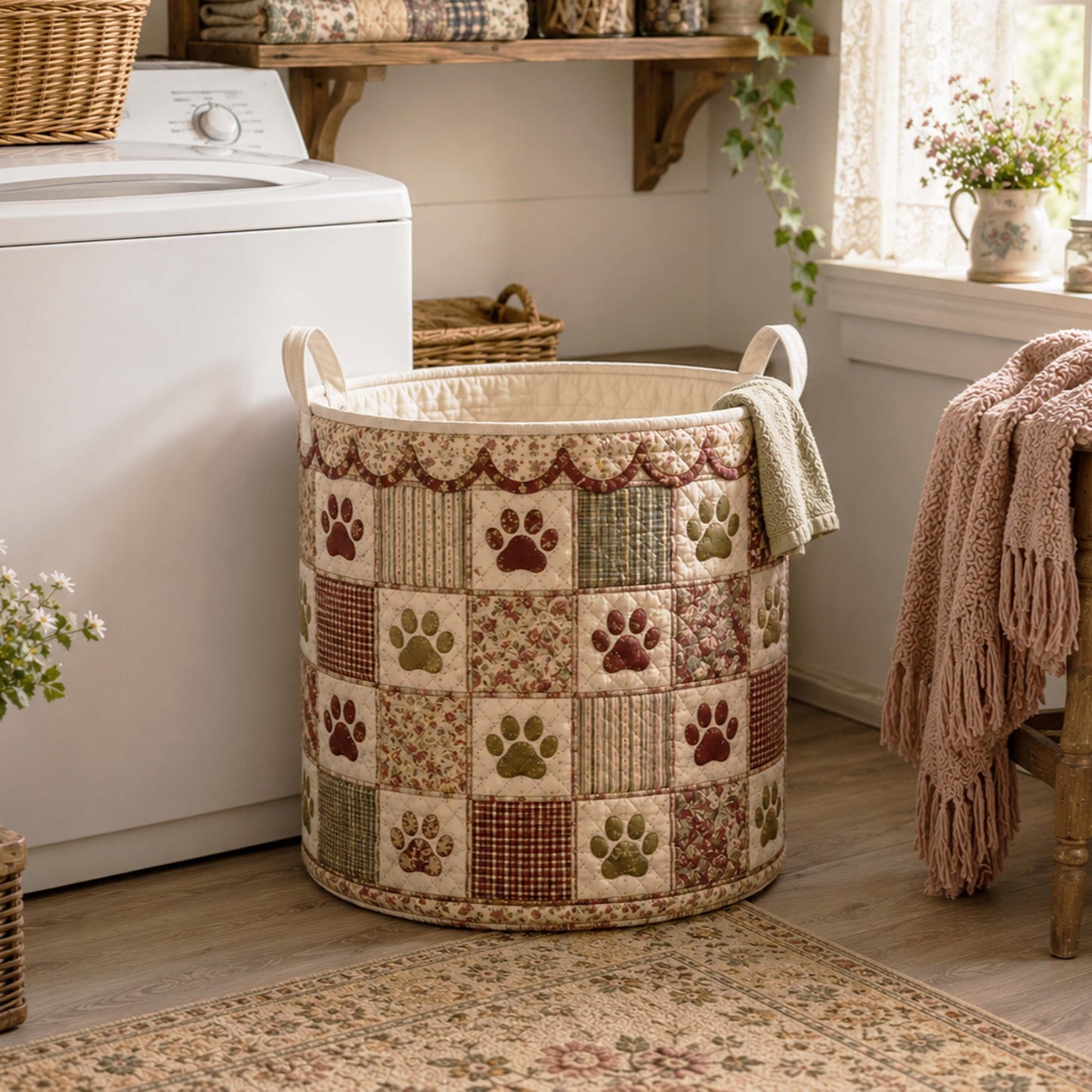 Sunny Paws Quilted Laundry Basket NCU0NTD2087
