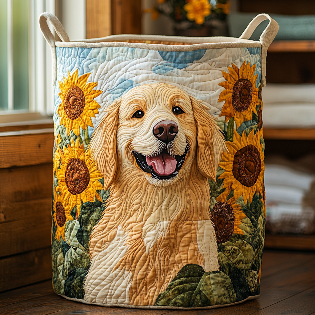 Sunny Paws Quilted Laundry Basket NCU0NXD525