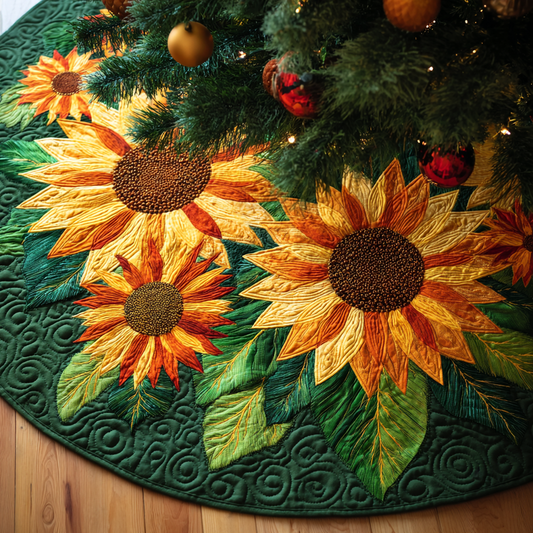 Sunny Petals Christmas Quilted Tree Skirt NCU0DDK1633