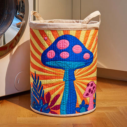 Sunny Pop Art Mushroom Quilted Laundry Basket NCU0NXD1060