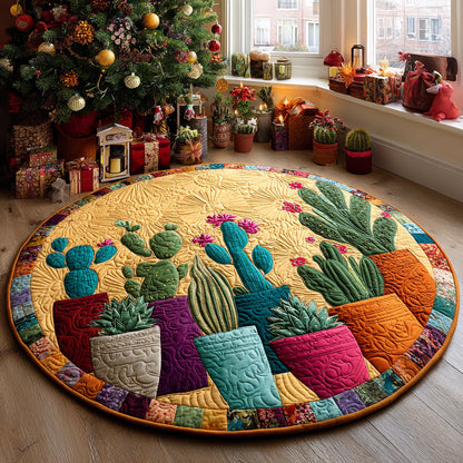 Sunny Prickles Quilted Round Mat NCU0DV1361