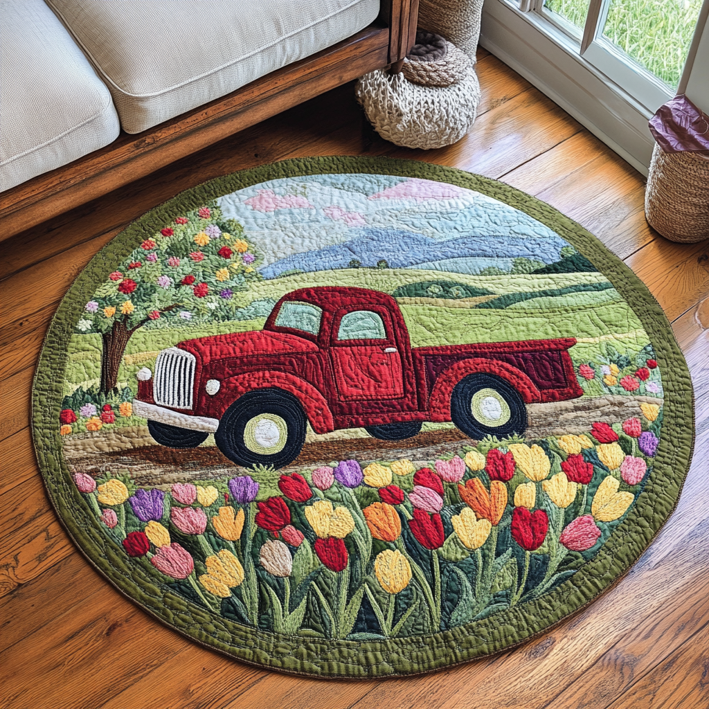 Sunny Roadway Quilted Round Mat NCU0DDK230