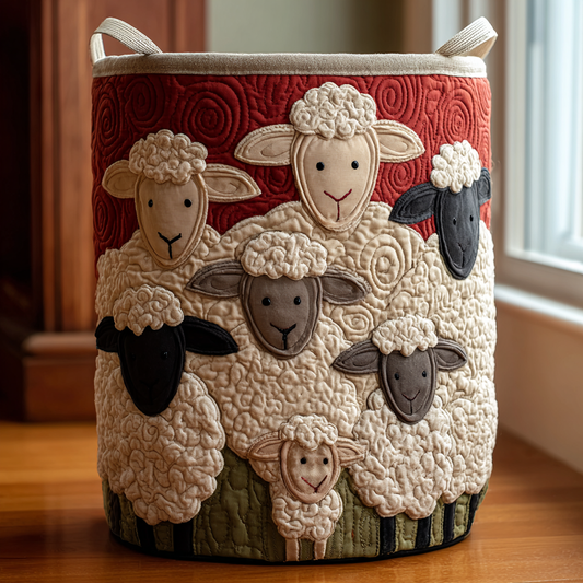 Sunny Sheep Quilted Laundry Basket NCU0DDK1925