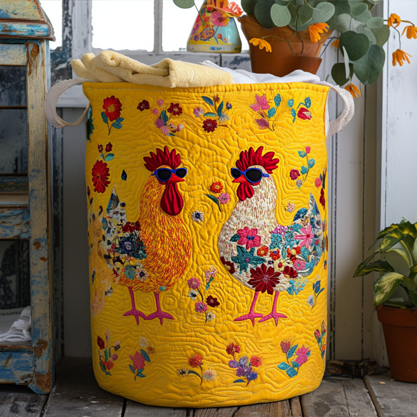 Sunny Side Up Style Quilted Laundry Basket NCU0PTT773