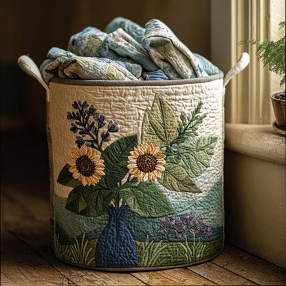 Sunrise Bloom Quilted Laundry Basket NCU0DV1762
