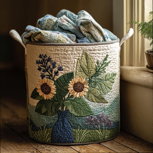 Sunrise Bloom Quilted Laundry Basket NCU0DV1762