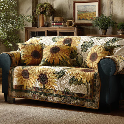 Sunrise Bloom Quilted Sofa Cover NCU0DV1752