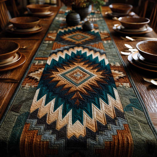 Sunrise Featherburst Quilted Table Runner NCU0NXD1199
