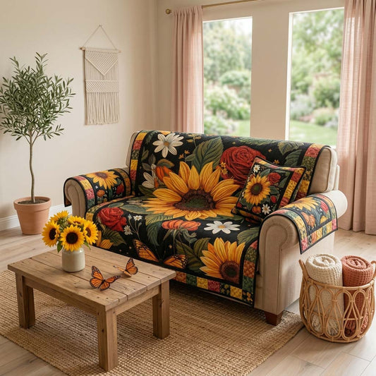 Sunrise Flower Quilted Sofa Cover NCU0DQQ0806