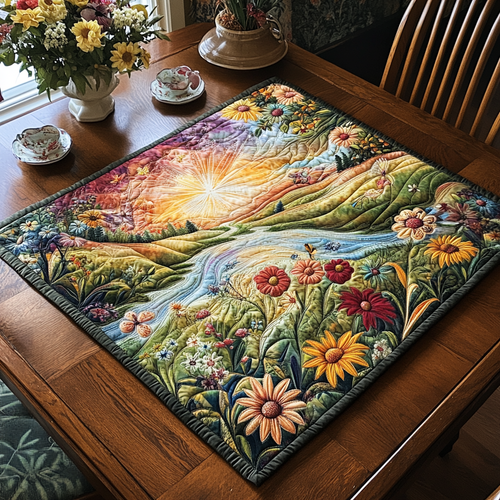 Sunrise Meadow Quilted Table Topper NCU0DDK714