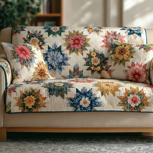 Sunrise Petal Star Quilted Sofa Cover NCU0LDH214