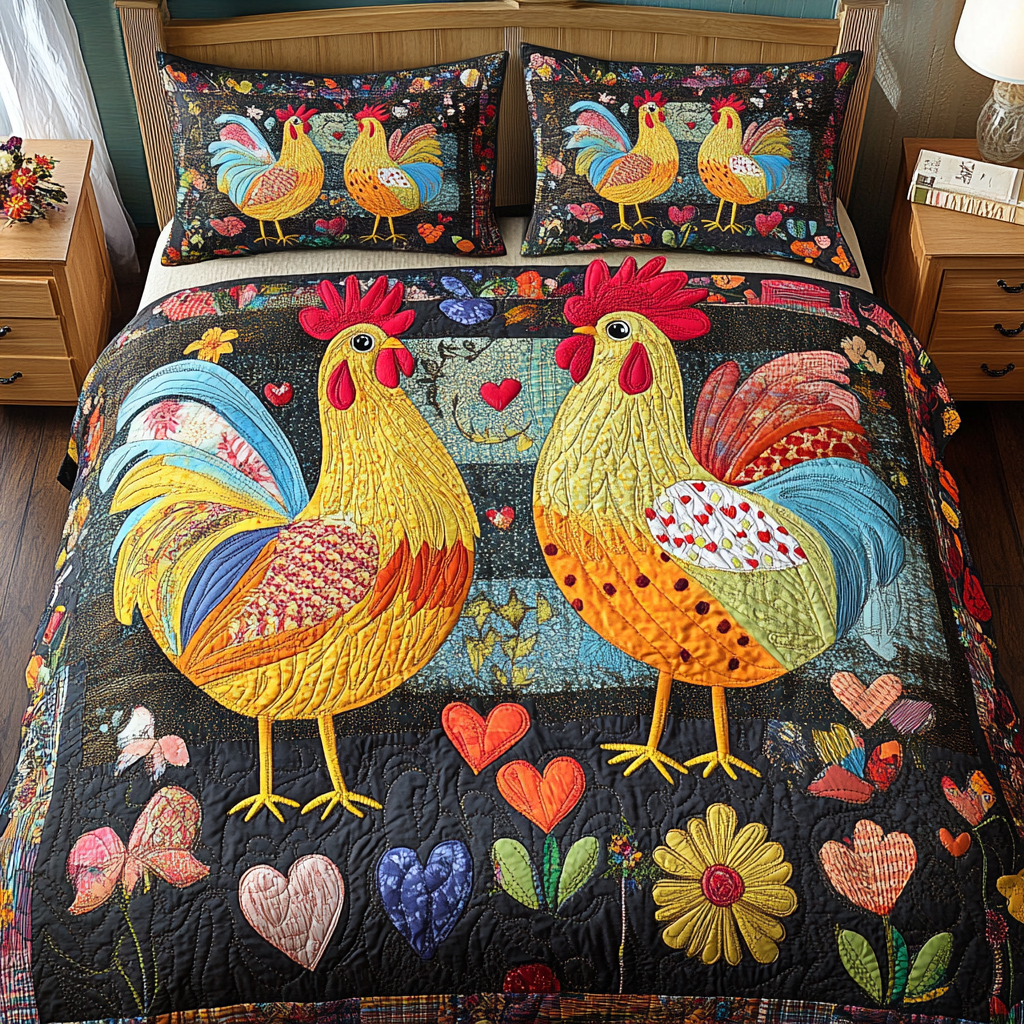 Sunrise Roosters Duvet Cover Set NCU0PVL278
