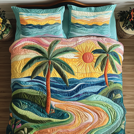 Sunset Breeze 3-Piece Quilted Bedding Set NCU0NVH266