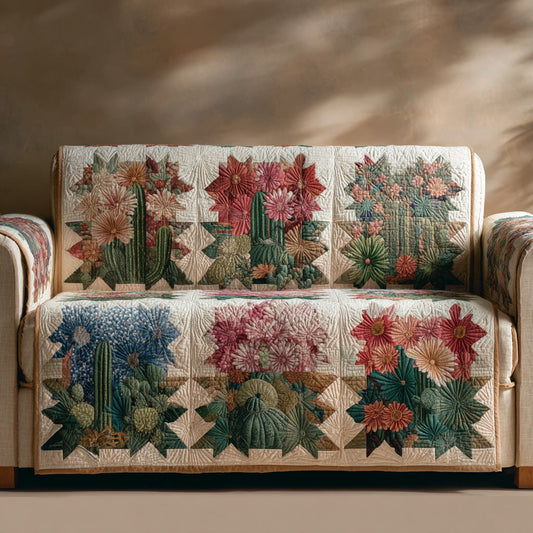 Sunset Cactus Garden Quilted Sofa Cover NCU0LDH218