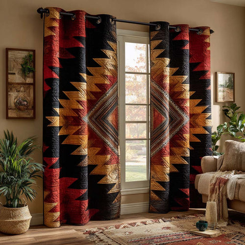 Sunset Canyon Chevron Quilted Curtains NCU0NXD1154