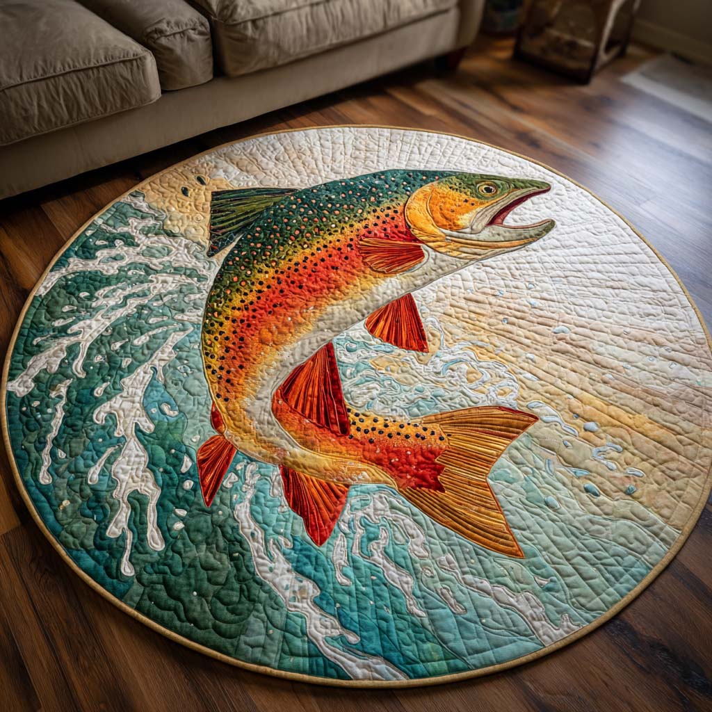 Fishing Quilted Round Mat NCU0QN046