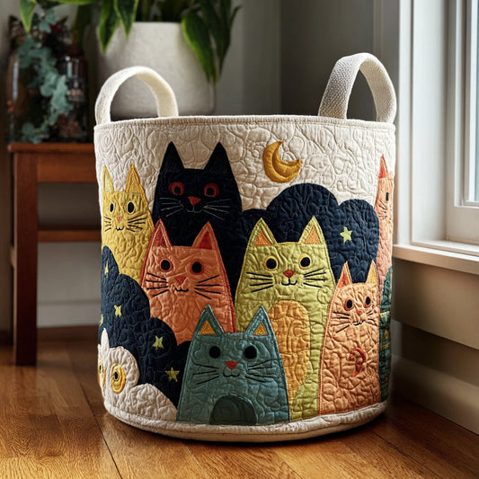Sunset Cats Quilted Laundry Basket NCU0DV1620