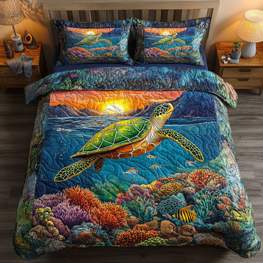 Sunset Escape 3-Piece Quilted Bedding Set NCU0NNT341