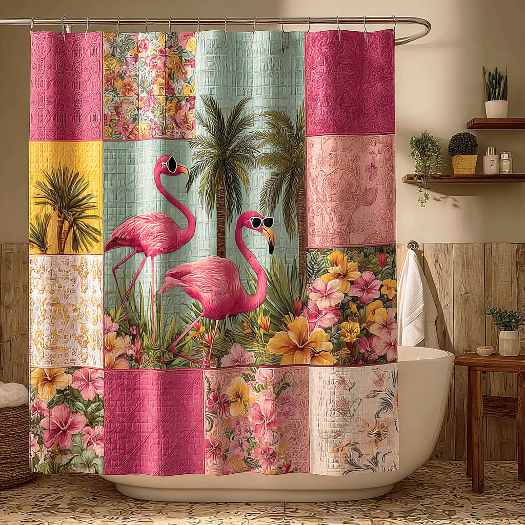 Sunset Flamingo Shower Curtain NCU0NTD1473
