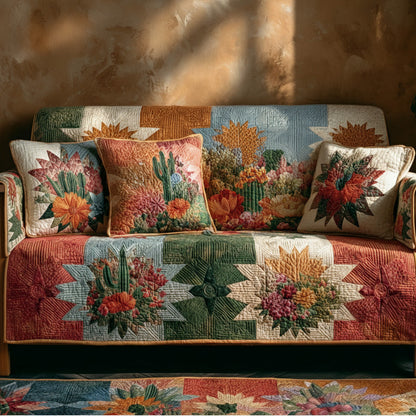 Sunset Garden Western Quilted Sofa Cover NCU0LDH225