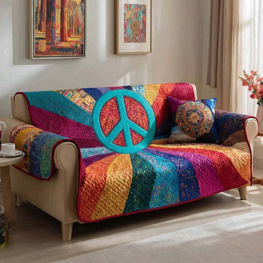 Sunset Harmony Quilted Sofa Cover NCU0NXD1504