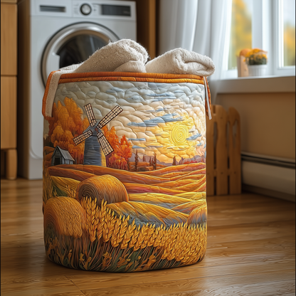 Sunset Harvest Quilted Laundry Basket NCU0TH2955