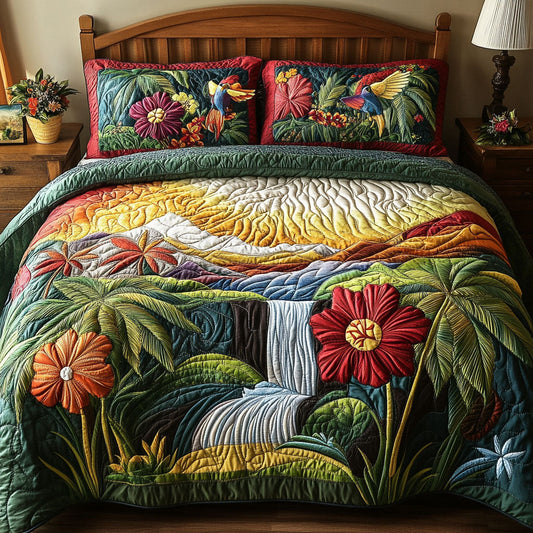Sunset Haven 3-Piece Quilted Bedding Set NCU0PTT229