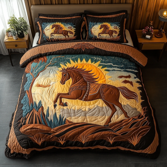 Sunset Herd 3-Piece Quilted Bedding Set NCU0DDK097