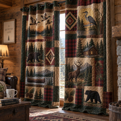 Sunset Heron Flight Quilted Curtains NCU0PVL1153