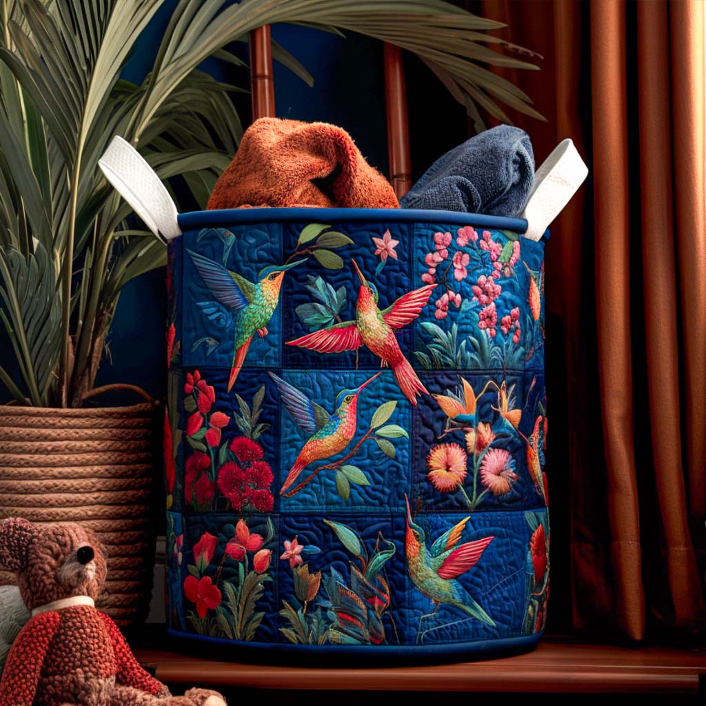 Sunset Hummingbird Light Quilted Laundry Basket NCU0NNT1421