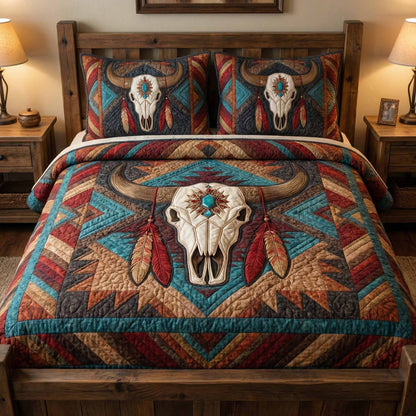 Sunset Longhorn 3-Piece Quilted Bedding Set NCU0NXD1608