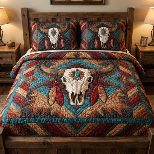 Sunset Longhorn 3-Piece Quilted Bedding Set NCU0NXD1608