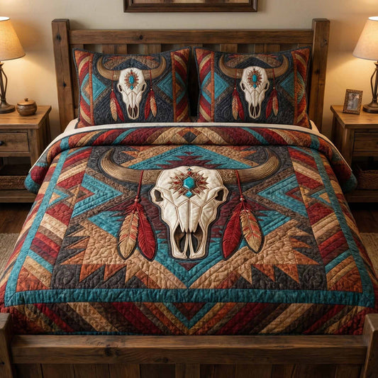 Sunset Longhorn 3-Piece Quilted Bedding Set NCU0NXD1608