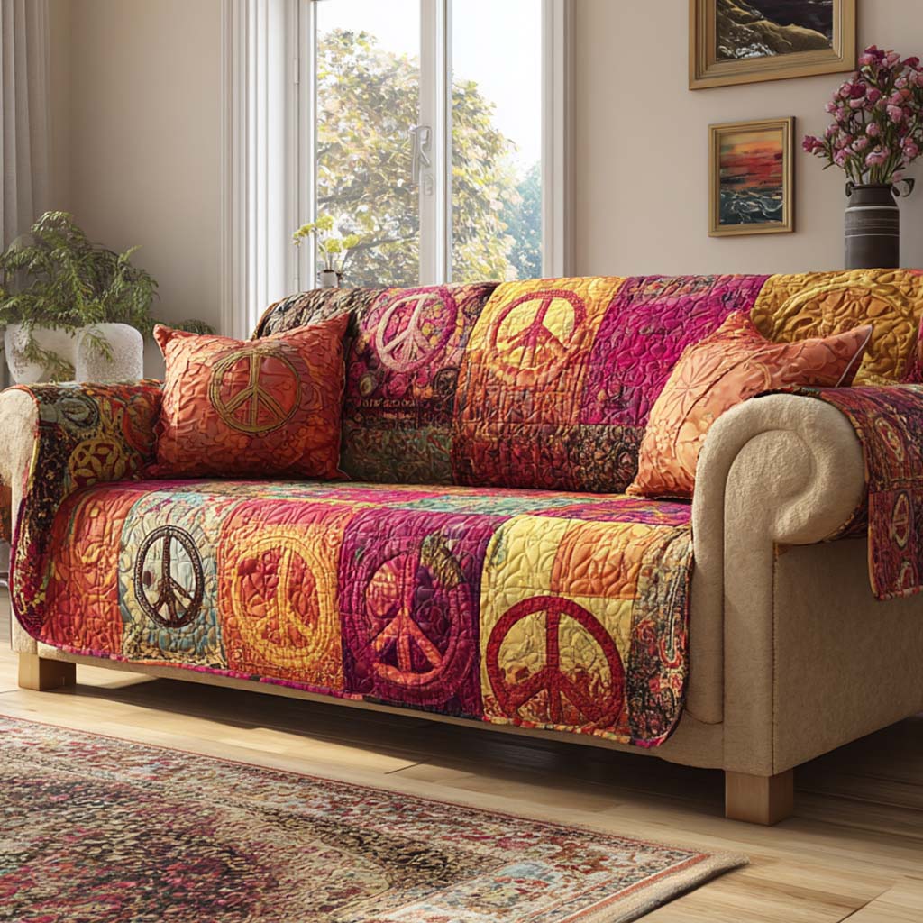 Sunset Love Collective Quilted Sofa Cover NCU0NXD1412