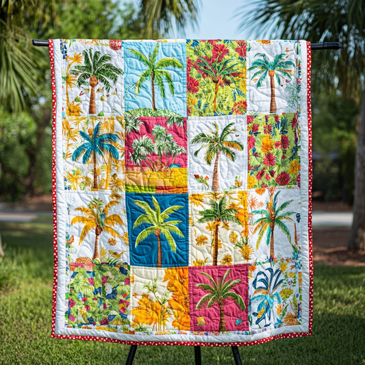 Sunset Palms Quilted Blanket NCU0NVH286