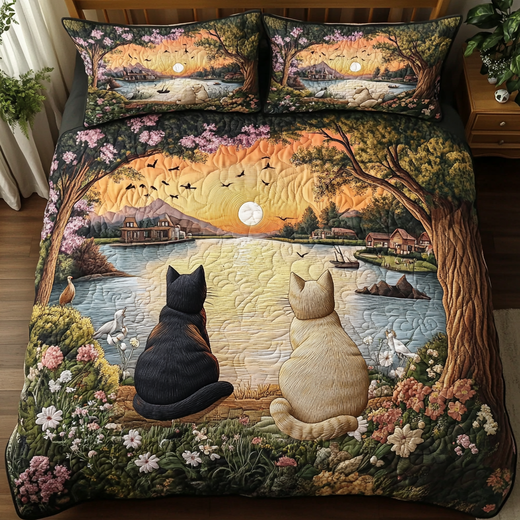 Sunset Pals 3-Piece Quilted Bedding Set NCU0NVH208