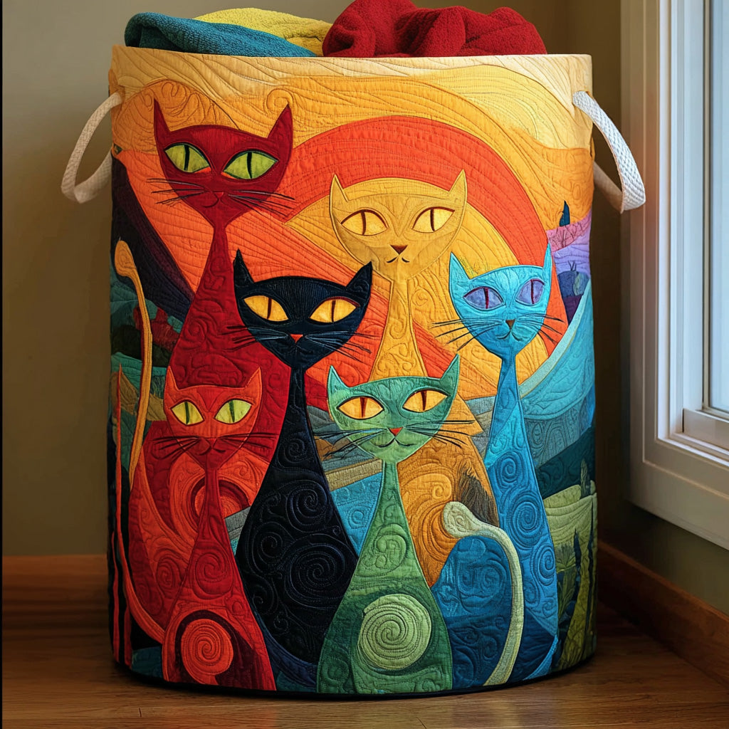 Sunset Paws Quilted Laundry Basket NCU0PVL679