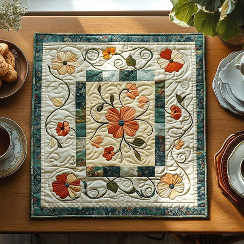 Sunset Poppy Dreams Quilted Table Topper NCU0NXD089