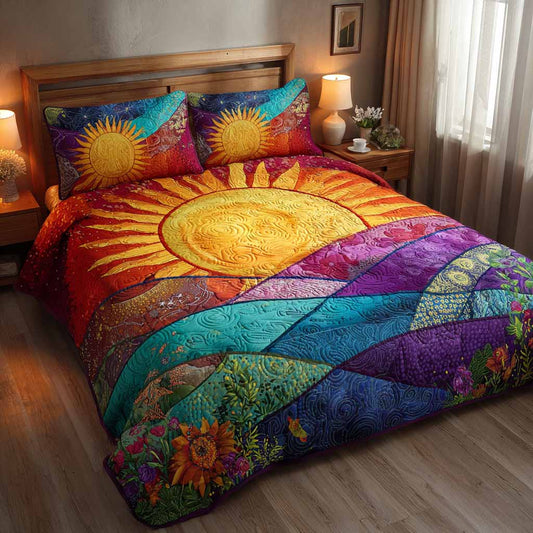 Sunset Prism 3-Piece Quilted Bedding Set NCU0NXD1728