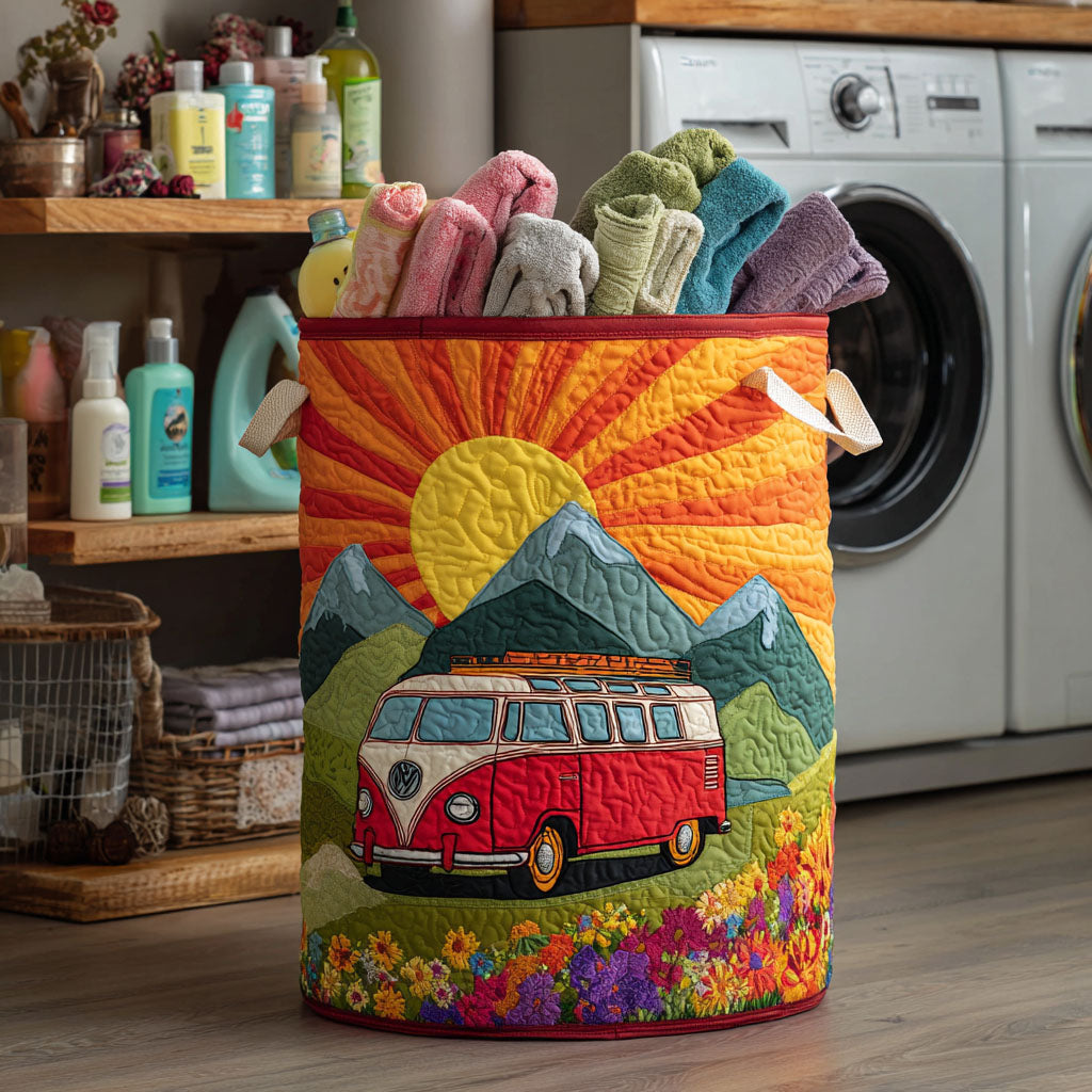 Sunset Ride Quilted Laundry Basket NCU0NTV216
