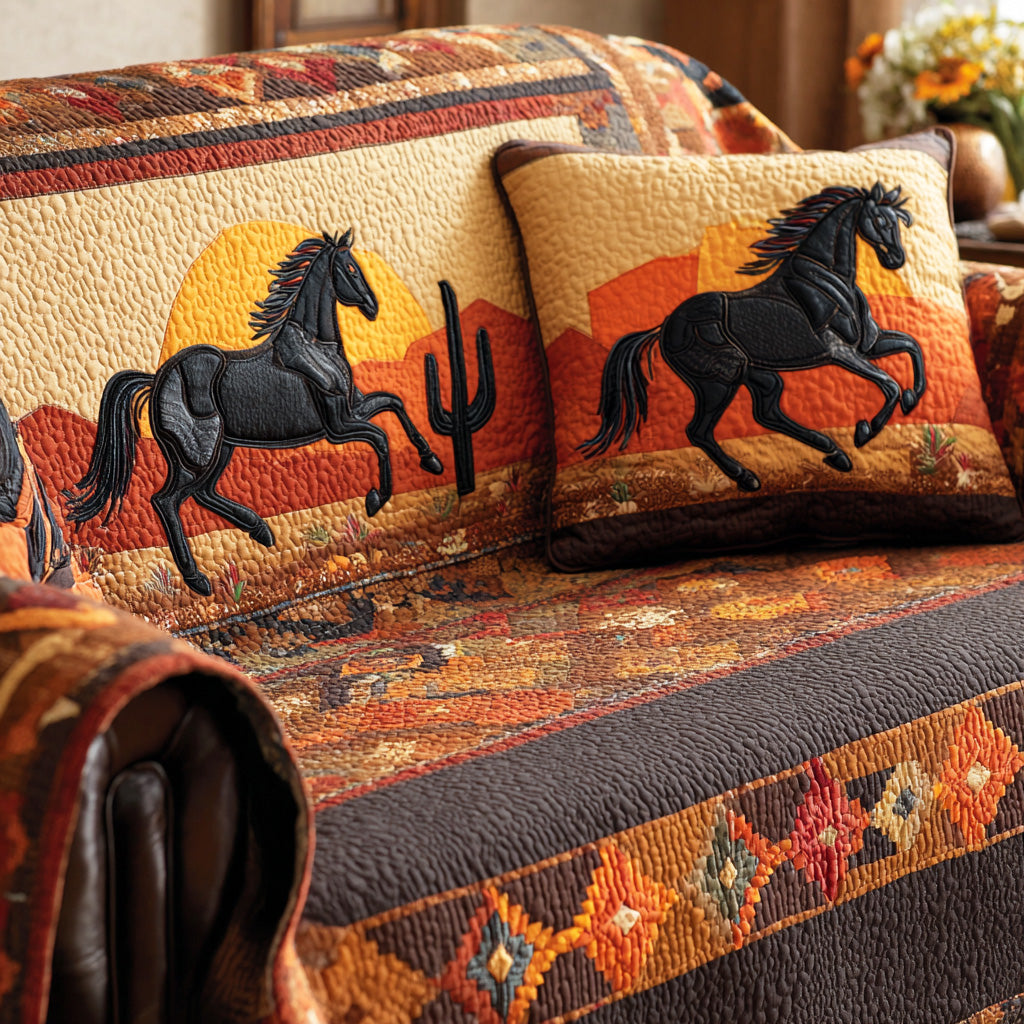 Sunset Rider Quilted Sofa Cover NCU0NTD1331