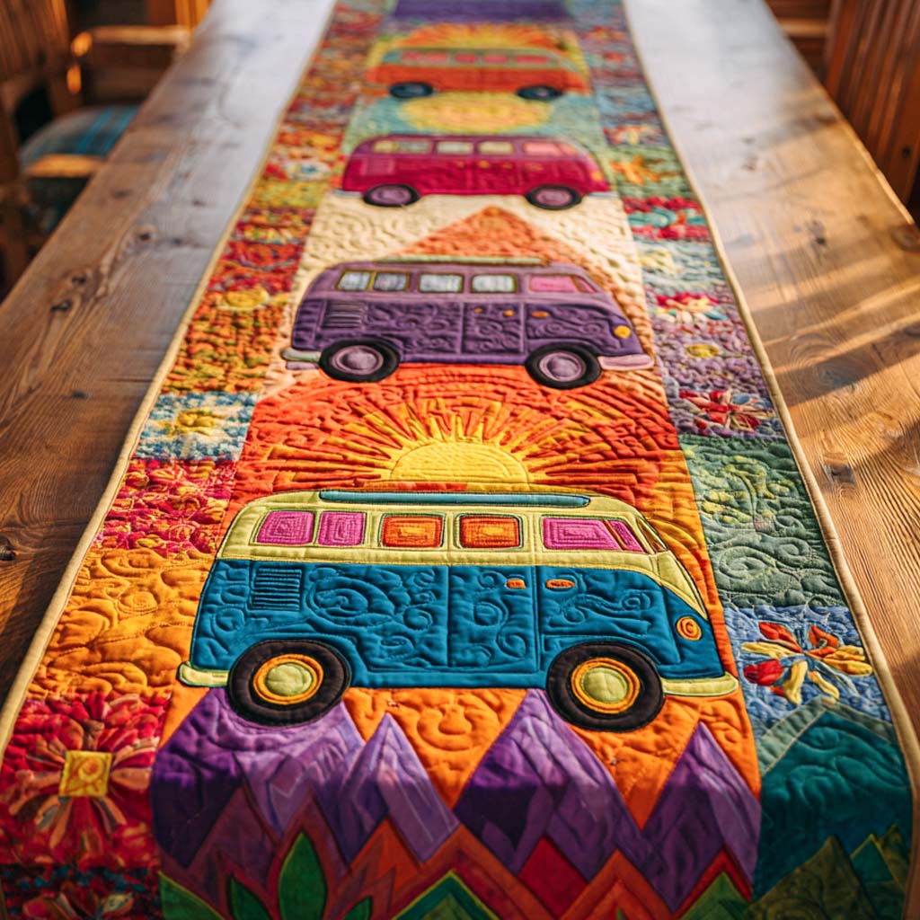 Sunset Roadtrip Quilted Table Runner NCU0NXD474