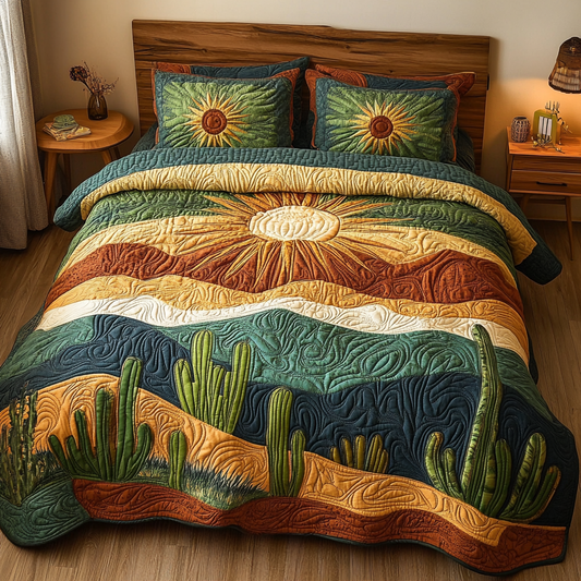 Sunset Serenade 3-Piece Quilted Bedding Set NCU0NVH217