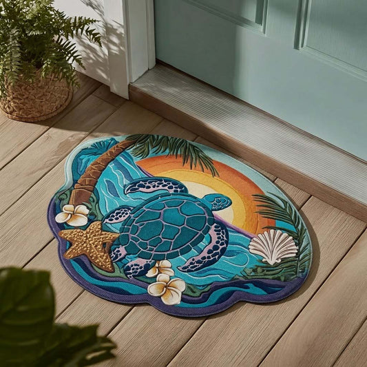Sunset Shore Turtle Custom Shape Doormat NCU0DQQ0760