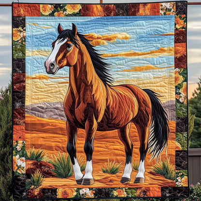Sunset Stallion Quilted Blanket NCU0NT1928