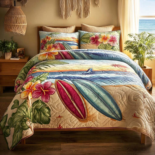 Sunset Surf 3-Piece Quilted Bedding Set NCU0DQQ0819