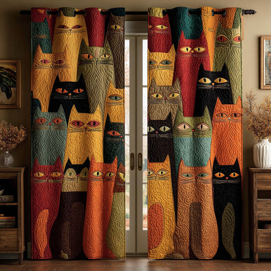 Sunset Tall Cats Quilted Curtains NCU0LDH192