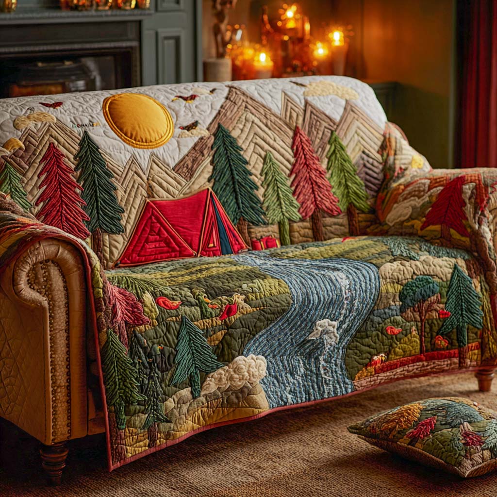 Sunset Tent Valley Quilted Sofa Cover NCU0NXD1162